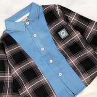 Boys Black Checked Shirt & Trousers Set Sets