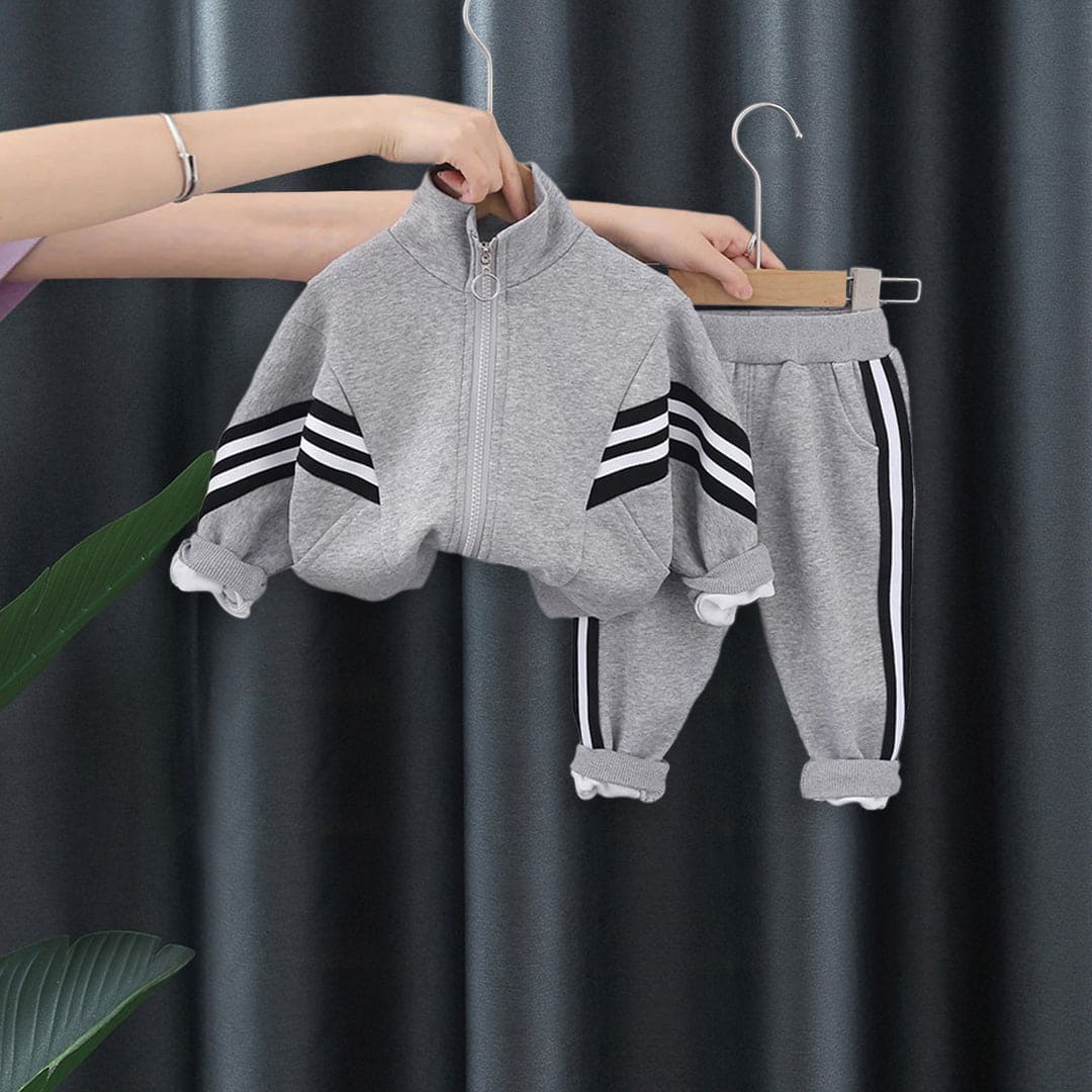 Boys Grey Track Jacket with Joggers Set Sets   