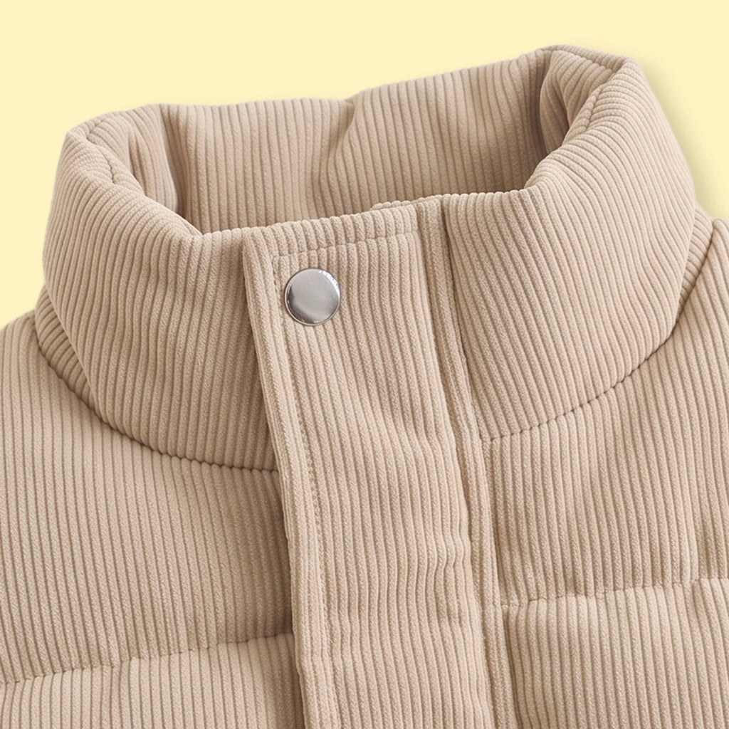 Boys Beige Textured Long Sleeve Jacket Coats & Jackets