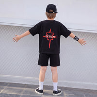 Boys Black Graphic Short Sleeve T-Shirt With Shorts Sets 2 pc. Sets