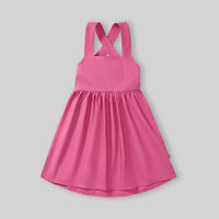 Girls Pink Crisscross Back Sleeveless A-Line Casual Dress Casual Dresses