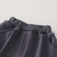 Boys Grey Letters Embroidered Fleece Hooded Zipper Jacket With Jogger Co-ord Sets Sets
