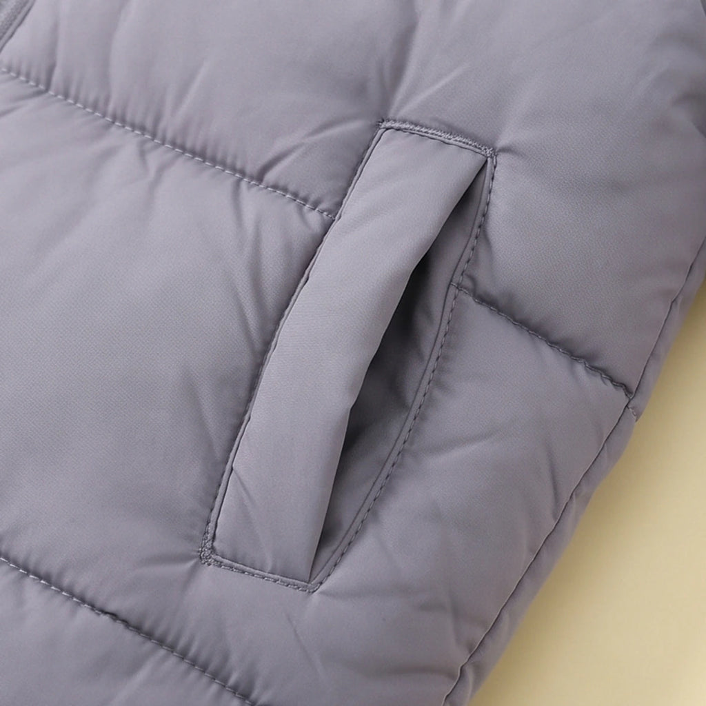 Boys Grey Bear Ear On Hood Zip-up Puffer Jacket Coats & Jackets