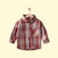 Boys Red Checked Long Sleeve Shirt Shirts Red 1-2 Y