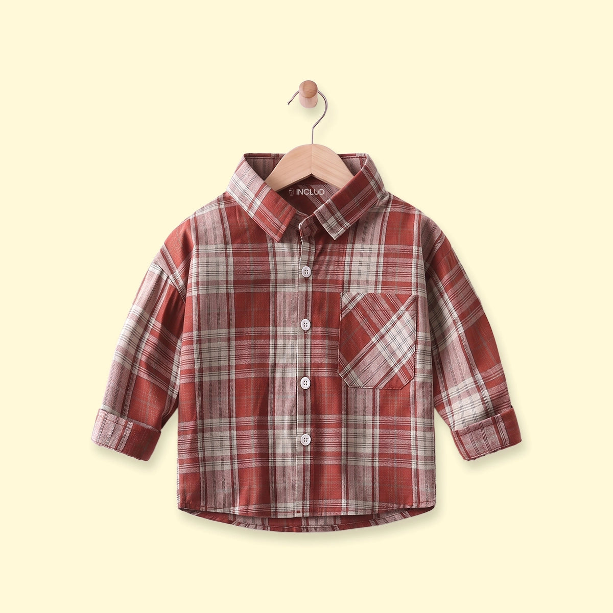 Boys Red Checked Long Sleeve Shirt Shirts Red 1-2 Y
