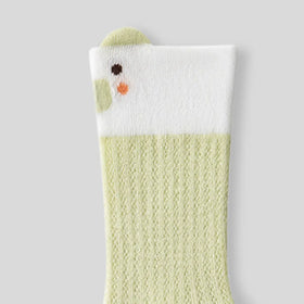Pack of 6 Girls Multicolor Animal Motif Calf Length Cotton Socks Socks