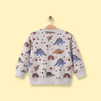 Boys Grey Graphic Round Neck Sweatshirt Sweatshirts & Hoodies