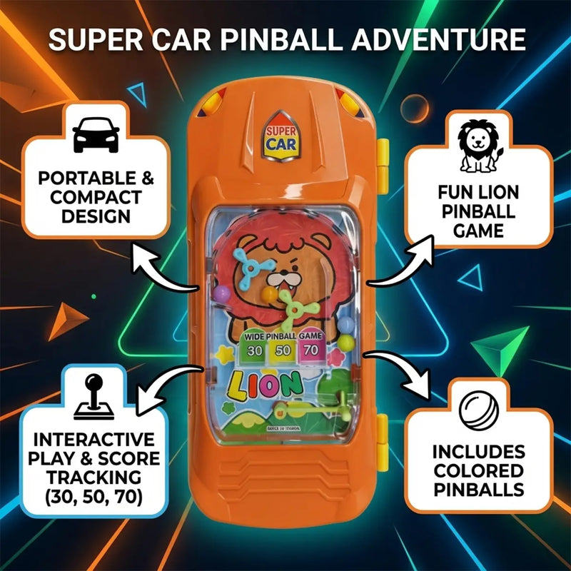 Pinball Game Orange Color Lion Pencil Box for Boys & Girls Trending Accessories
