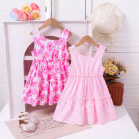Girls Multicolour Floral Print Sleeveless Tiered Dress Pack Of 2 Casual Dresses