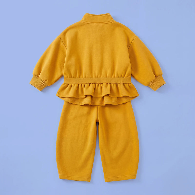 Girls Mustard Long Sleeve Jacket With Pants Sets 2 pc. Sets