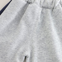 Boys Grey M Printed High Neck Sweatshirt With Jogger Set 2 pc. Sets
