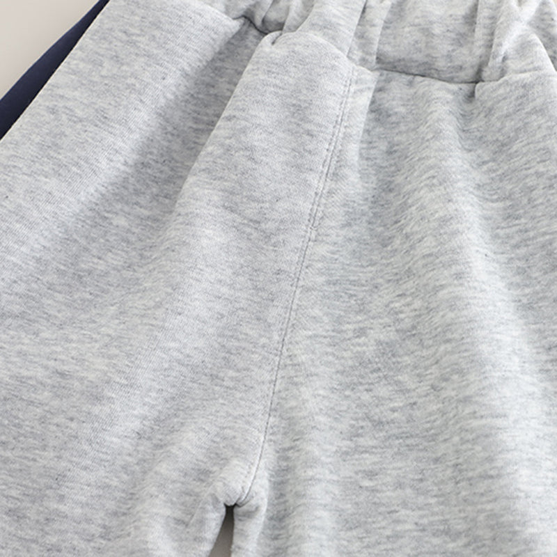 Boys Grey M Printed High Neck Sweatshirt With Jogger Set 2 pc. Sets
