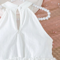 Girls White Ruffle Halter Top With Shorts Co-ord Sets Sets