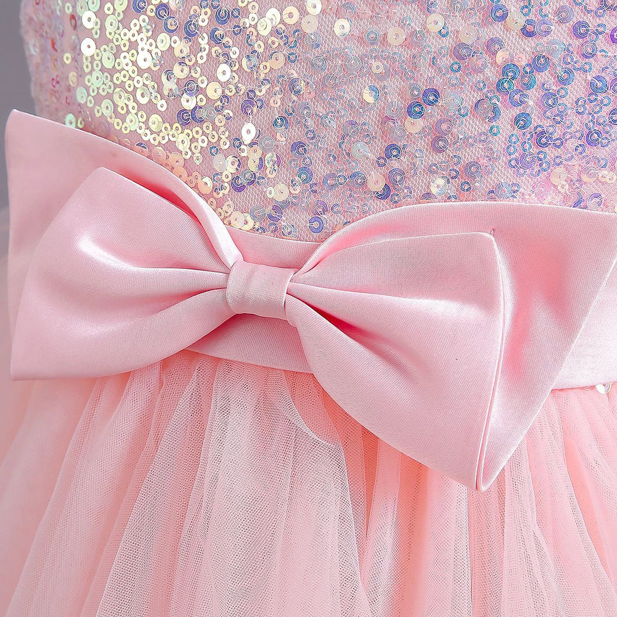 Girls Light Pink Sequin Embellished Tutu Party Wear Dress Party Dresses
