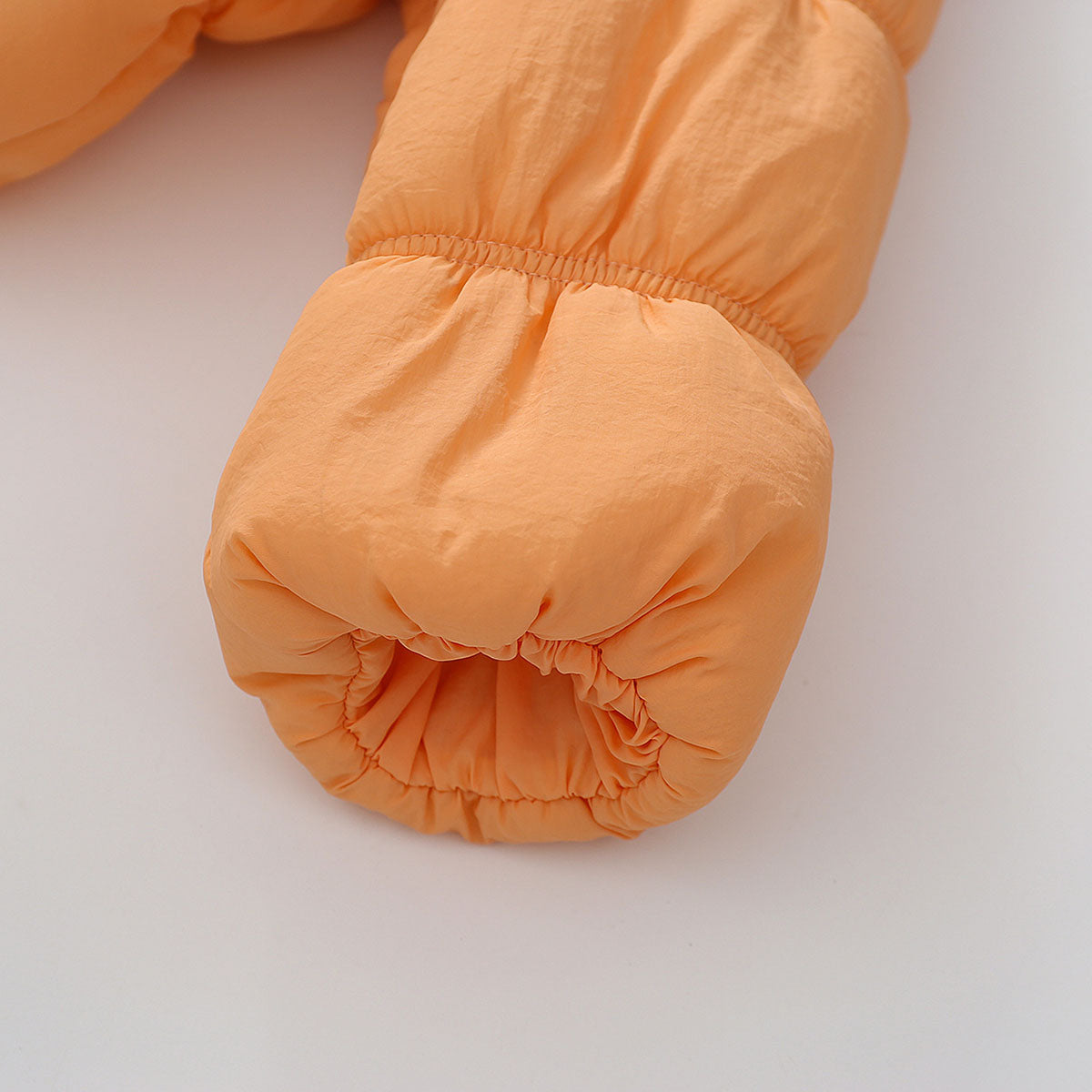 Girls Orange Solid Puffer Winter Jacket Coats & Jackets