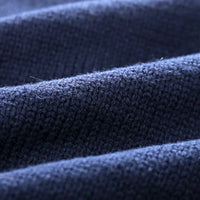 Boys Navy Blue Self-Design Cardigan With Shirt Collar Sweaters & Cardigans
