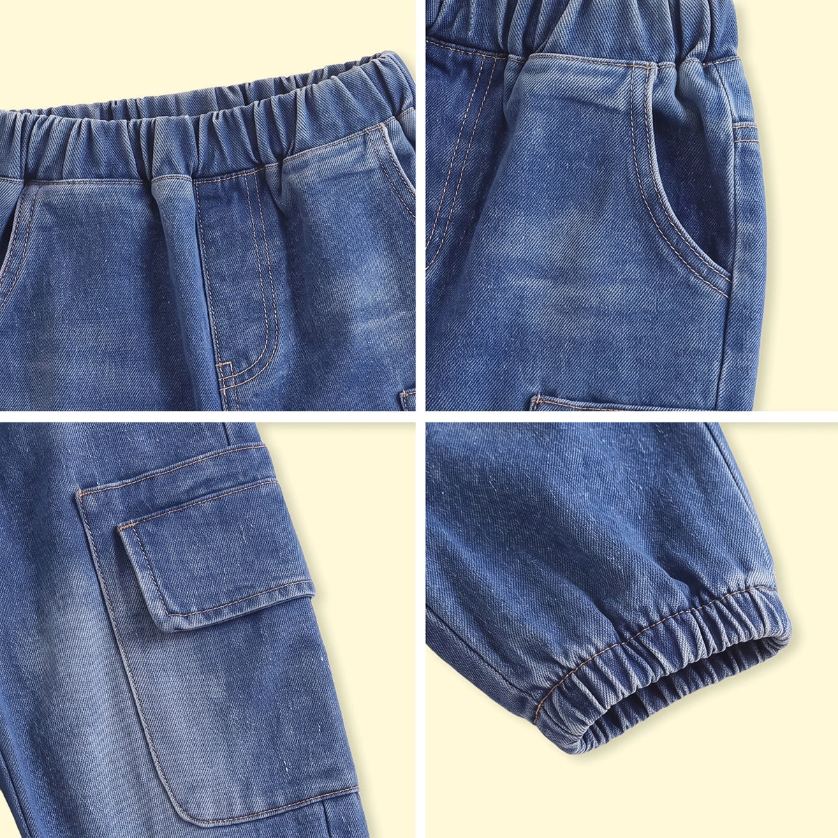 Boys Blue Elasticated Waist Denim Pants Pants