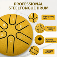 Kids Green Steel Tongue Musical Drum with Mallet Trending Accessories