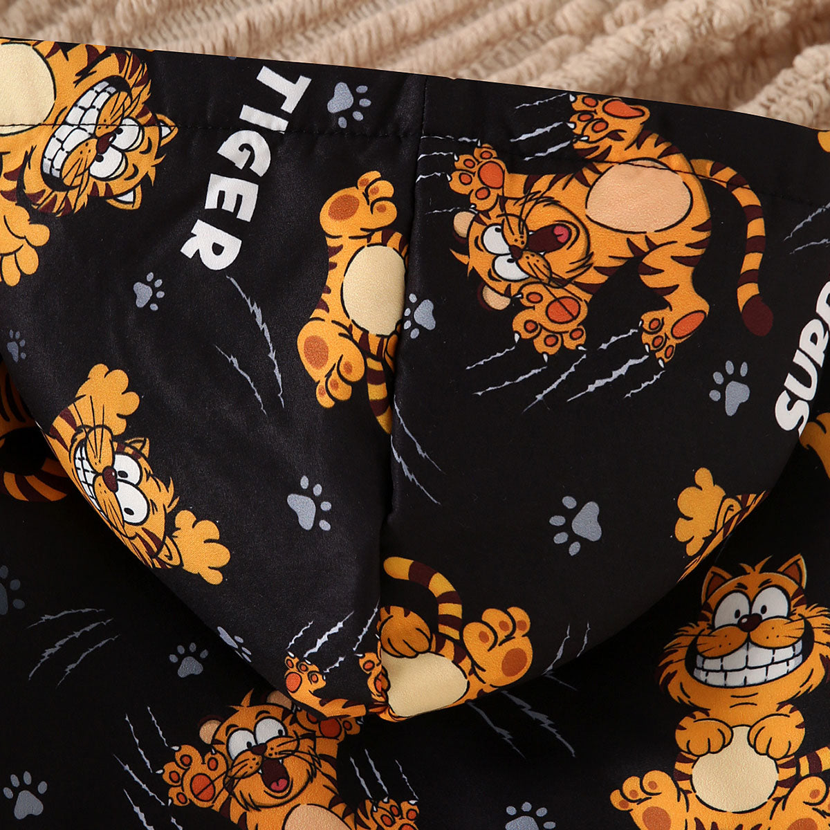 Boys Black Animal Print Hooded Jackets Coats & Jackets