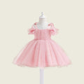 Girls Sleeveless Scattered Bead Party Dress Party Dresses Peach 1-2 Y 