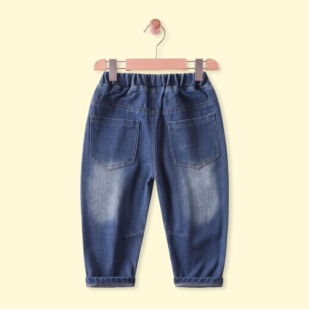Boys Blue Distressed Elasticated Waist Denim Pants Pants
