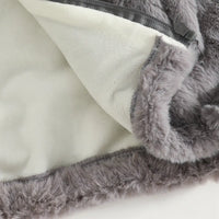 Girls Grey Polar Fleece Hooded Zipper Jacket Coats & Jackets