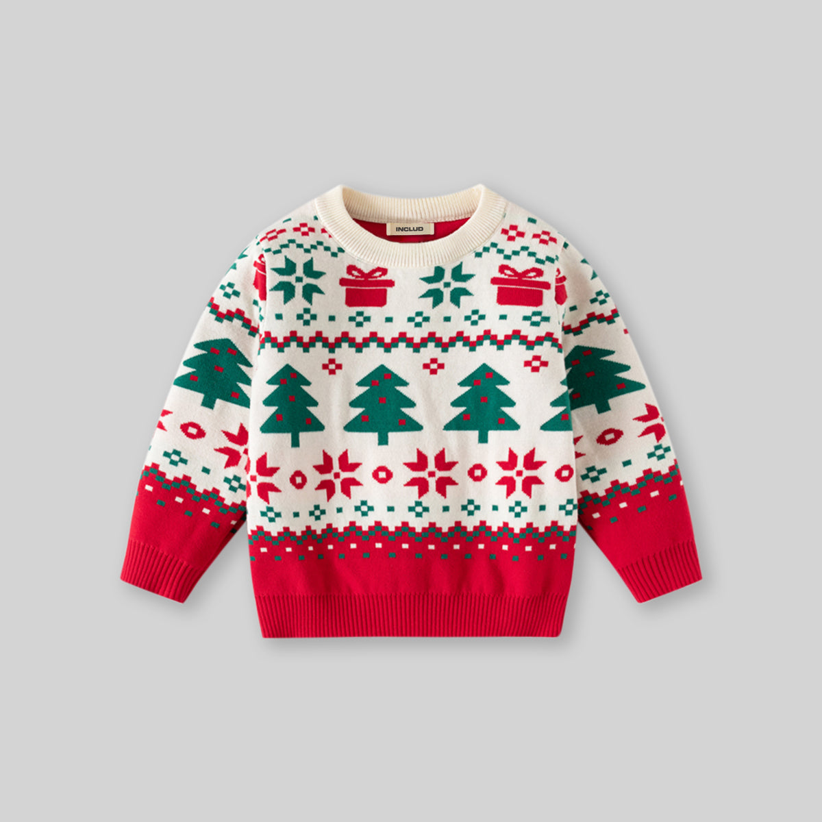 Boys Multicolor Self-Design Christmas Sweater Sweaters & Cardigans