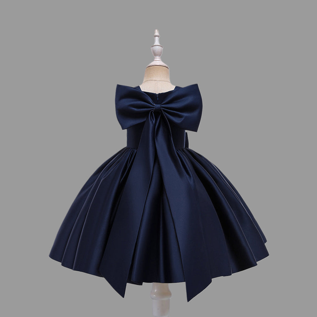 Girls Bow Applique Fit & Flare Dress