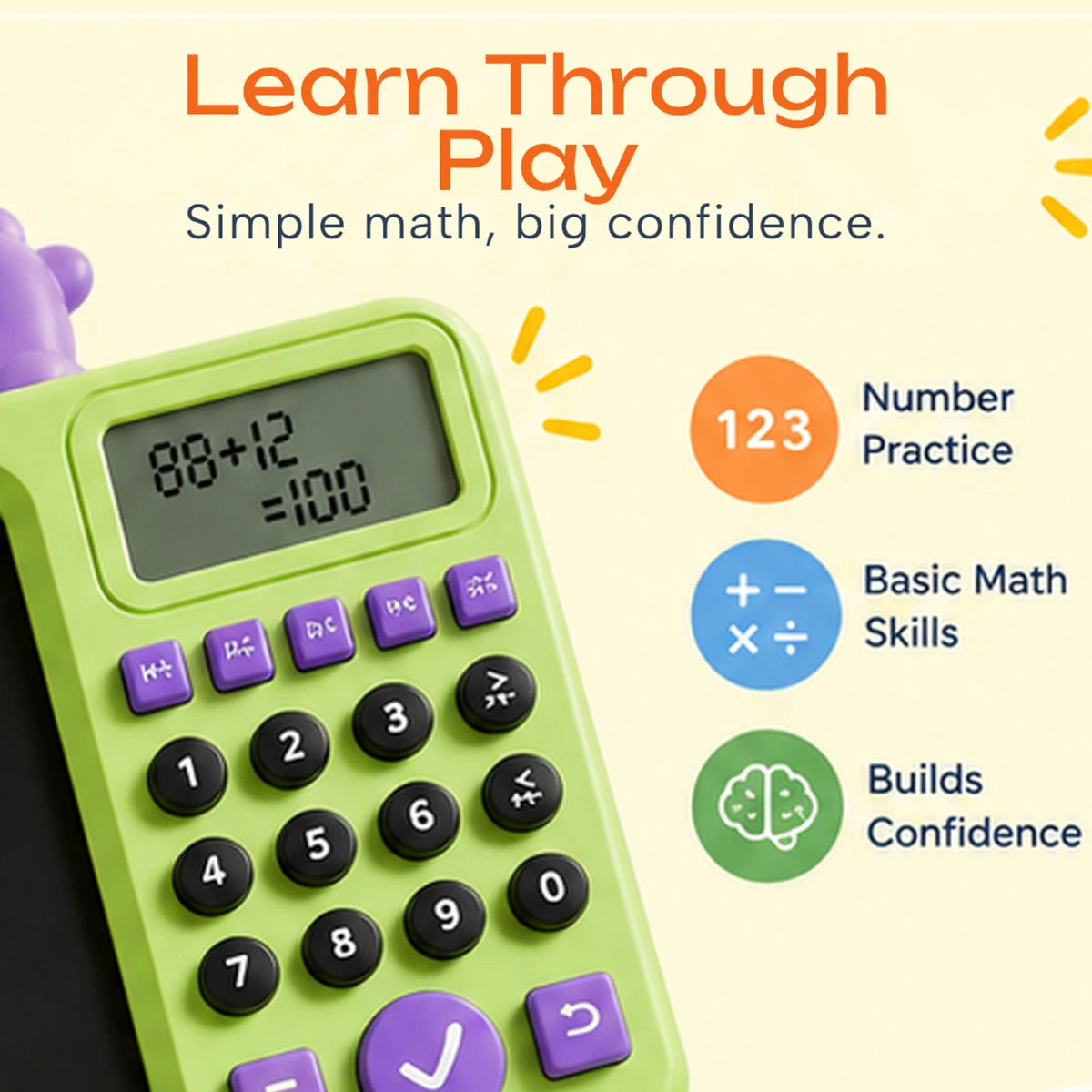 2-in-1 Dinosaur Calculator & LCD Writing Tablet - Math Learning & Drawing Board with Stylus, Green Trending Accessories
