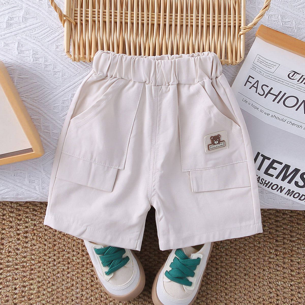 Boys Black Horizontal Striped Polo T-Shirt With Shorts Set 2 pc. Sets