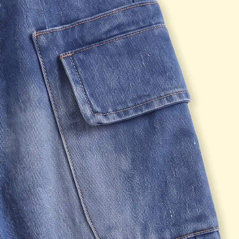 Boys Blue Elasticated Waist Denim Pants Pants