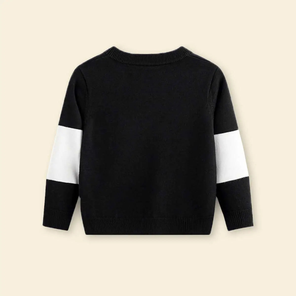 Boys Black Sweater With Self-Design Lightning Patterns Sweaters & Cardigans
