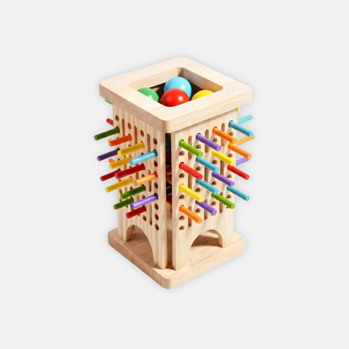 Kids Wooden Stick & Ball Drop Tower Game Trending Accessories Multicolor Onesize