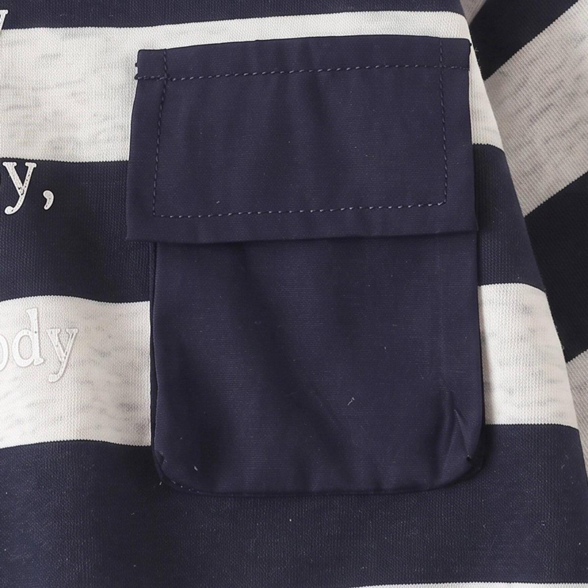 Boys Navy Blue Striped Long Sleeve Sweatshirt Sweatshirts & Hoodies