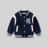 Boys Navy Blue Alphabet Applique Varsity Jacket Coats & Jackets