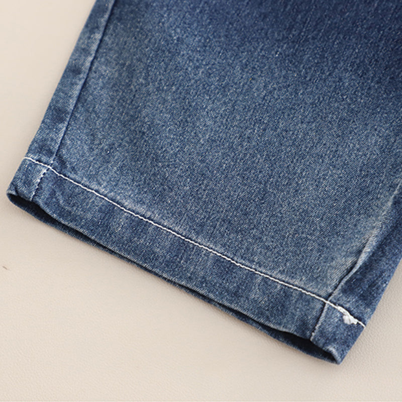 Boys Blue Denim Short Sleeves Shirt And Shorts With Inner Tee Set 3 pc. Sets