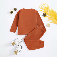 Boys Brown Self-Design T-Shirt With Jogger Winter Co-ord Sets 2 pc. Sets