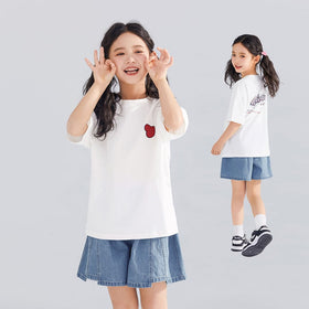 Girls Short Sleeve Print Graphic T-Shirt Tshirts White 5-6 Y 