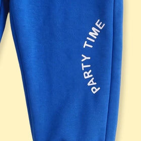 Boys White Typography Print Long Sleeve Sweatshirt With Jogger Sets 2 pc. Sets