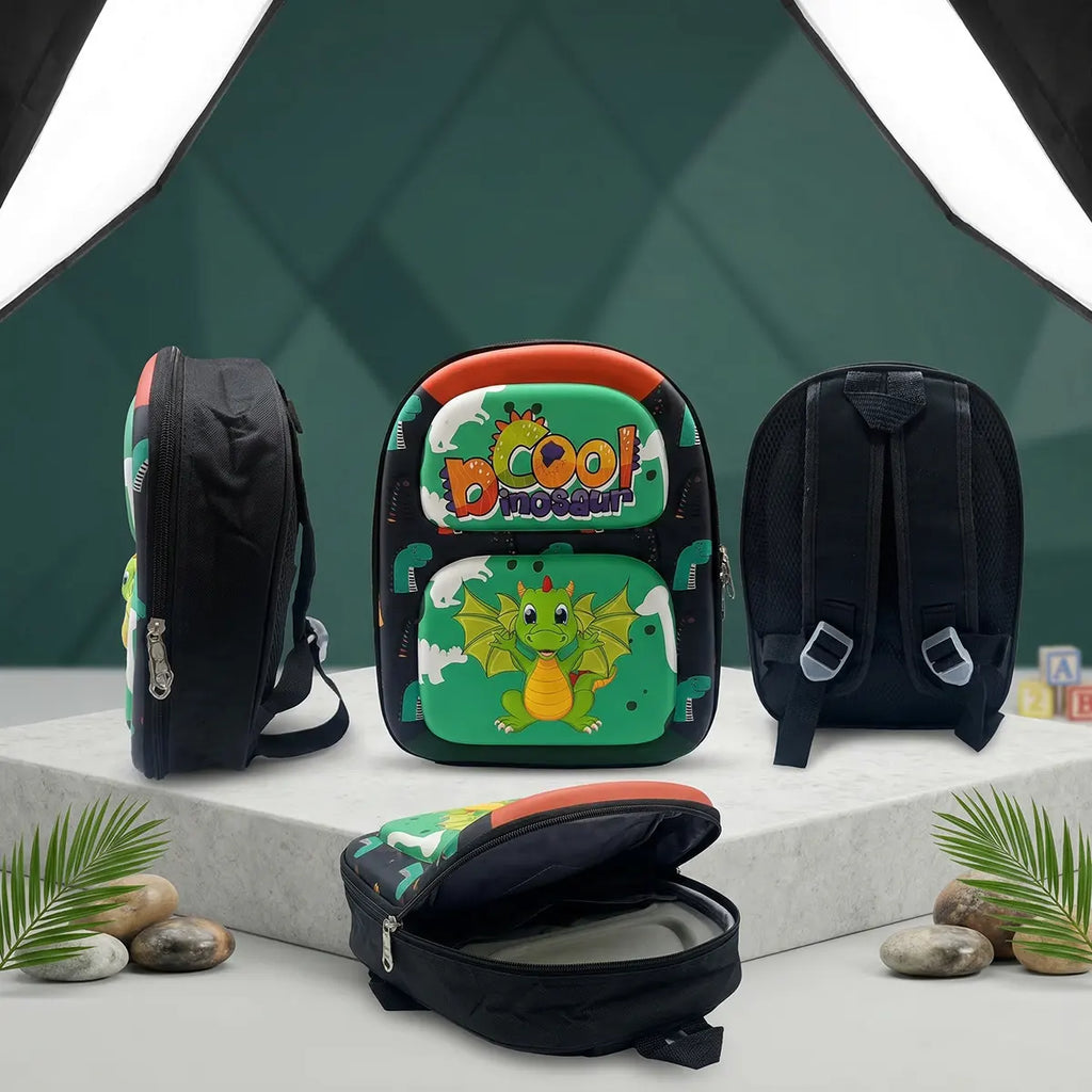 Boys Green Dinosaur Front Hard-Shell School Backpack Trending Accessories
