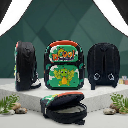 Boys Green Dinosaur Front Hard-Shell School Backpack Trending Accessories
