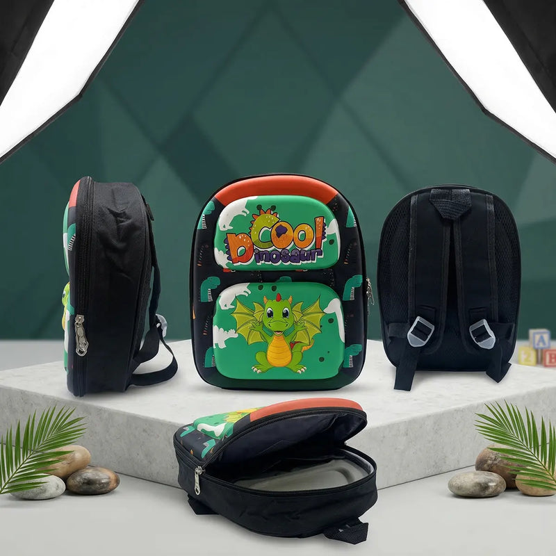 Boys Green Dinosaur Front Hard-Shell School Backpack Trending Accessories