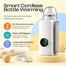 Portable Baby Bottle Warmer for 0-3 Years - LED Display & USB Rechargeable Trending Accessories
