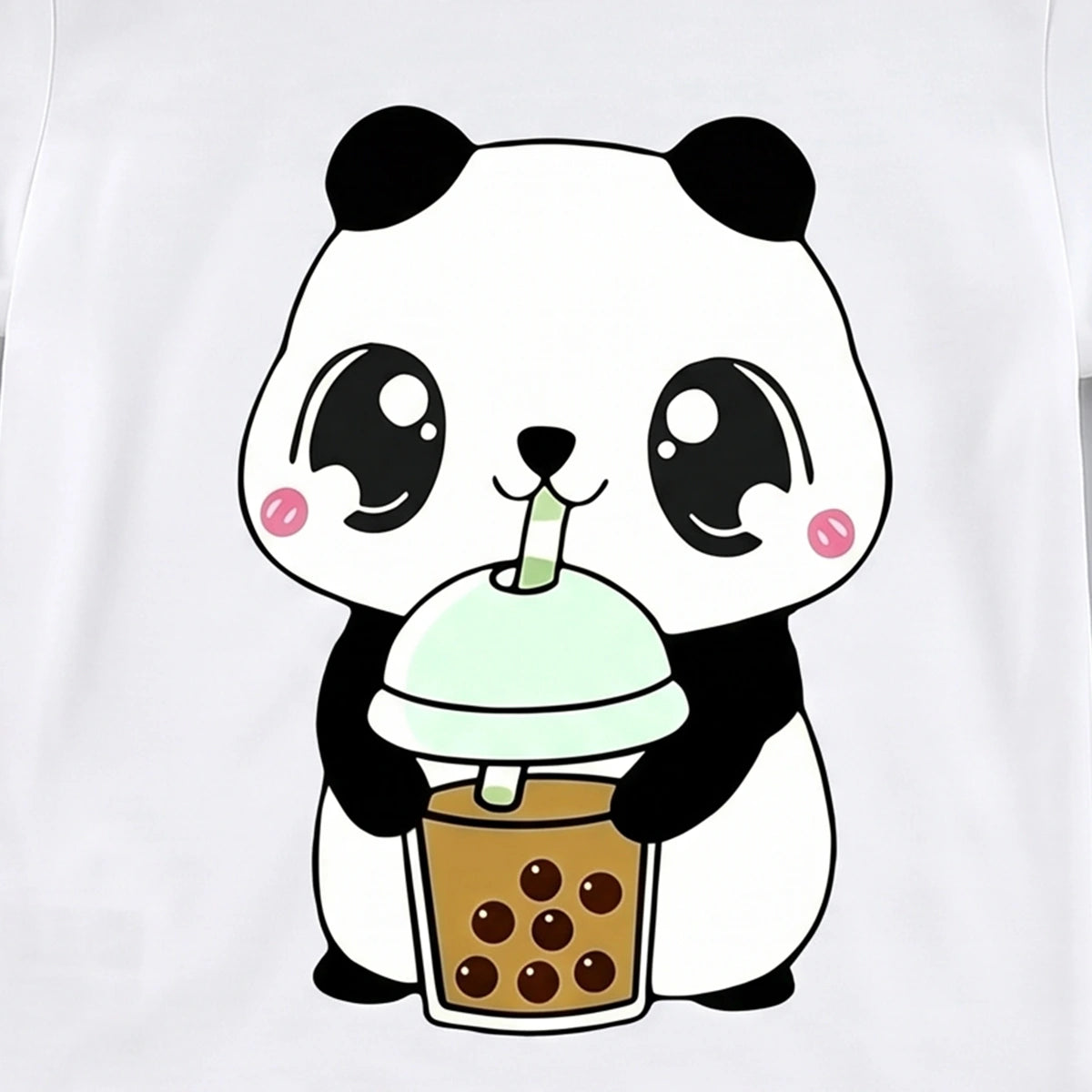 Girls White Panda Print Short Sleeve T-Shirt Tshirts