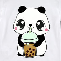 Girls White Panda Print Short Sleeve T-Shirt Tshirts