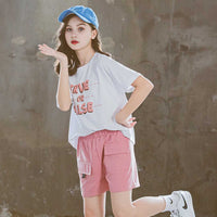 Girls Short Sleeve Printed T-Shirt With Shorts Set 2 pc. Sets   