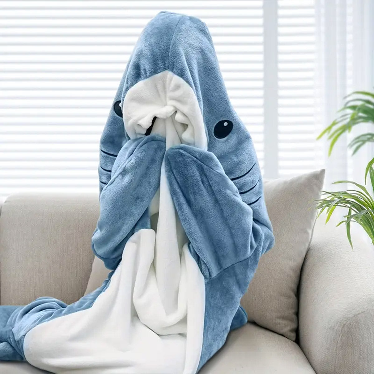 Baby Light Blue Hooded Shark-Shape Sleeping Bag Trending Accessories