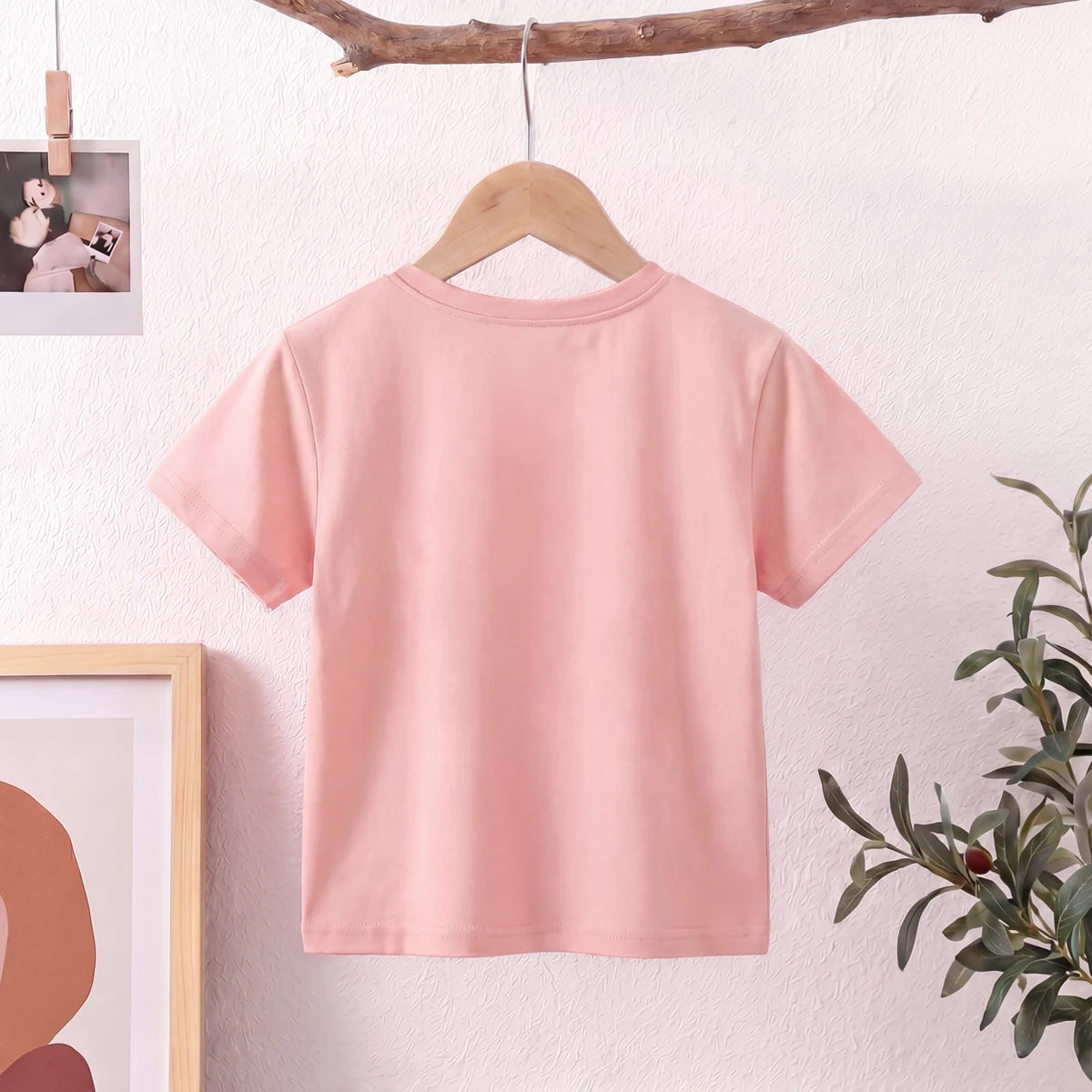Girls Pink Nice Day Typography Print Short Sleeve T-Shirt Tshirts