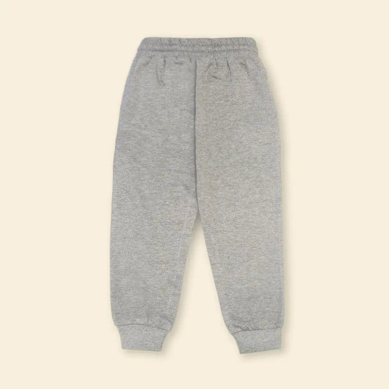 Boys Grey Solid Cross Pocket Elasticated Jogger Trackpants & Joggers