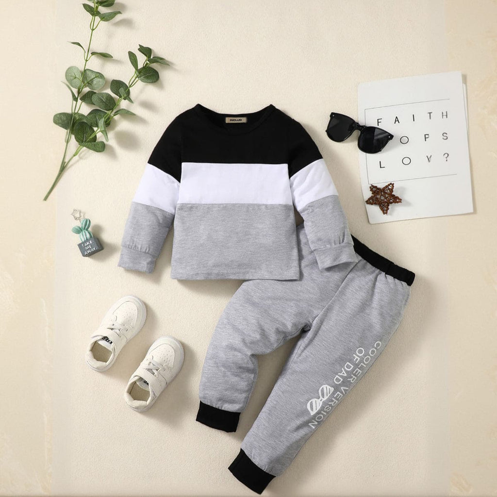 Boys Grey Sweatshirt with Trackpants Set Sets Gray 1-2 Y 